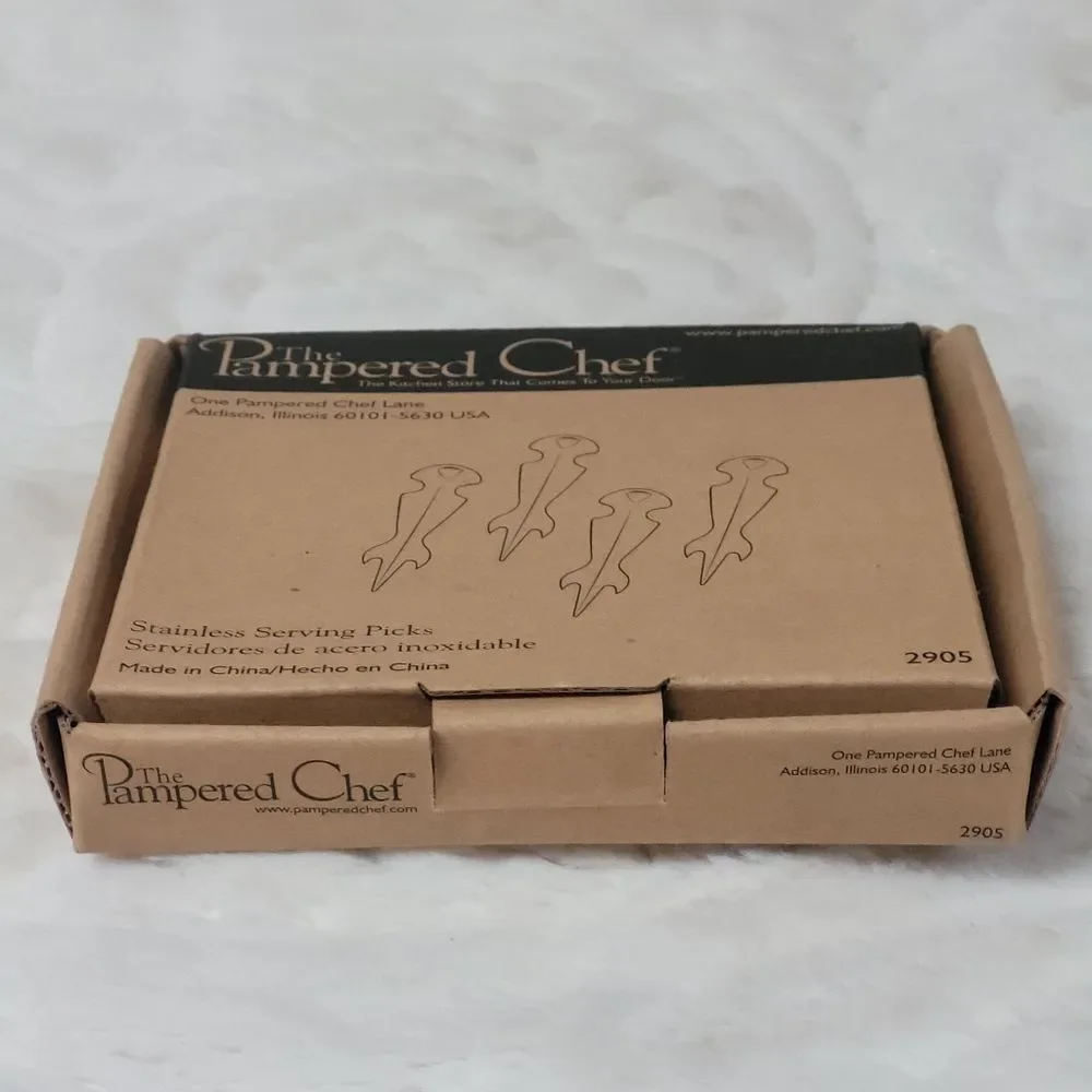 The Pampered Chef Stainless Steel Serving Picks 3 Piece Set  Retired #2905